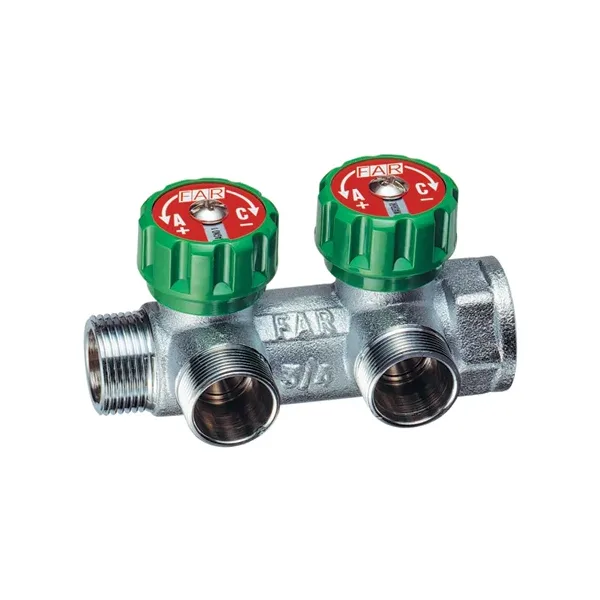Коллектор регулирующий 1", 2 отвода М24х19 FAR